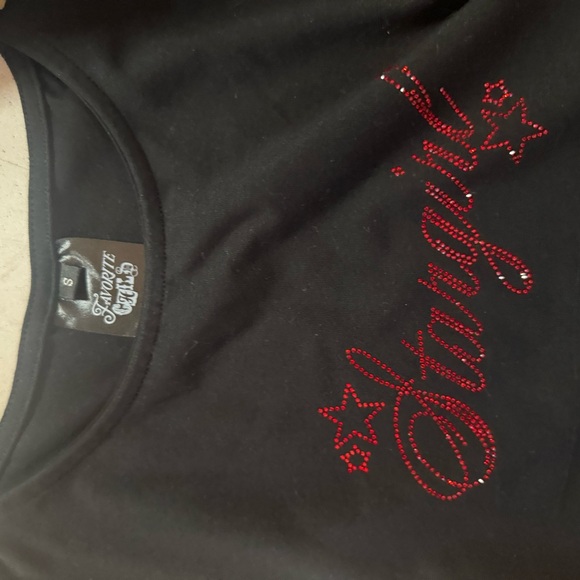 Black Tank Top with Red Embellishments - Picture 2 of 3